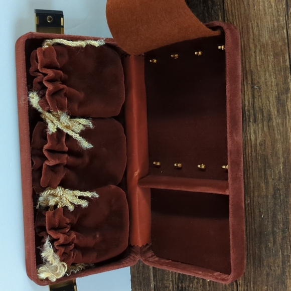Jewelry Vintage Germany Ges Gesch Crush Velvet Jewelry Box Burnt